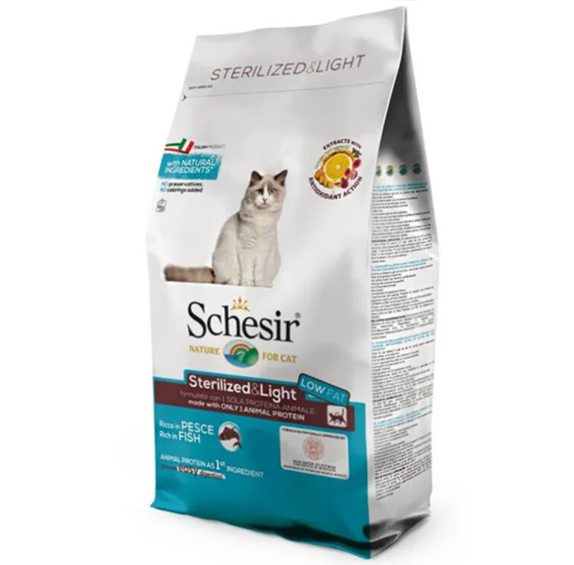 Сухой корм Schesir Cat Sterilized & Light для стерилизованных и склонных к полноте кошек, 10 кг