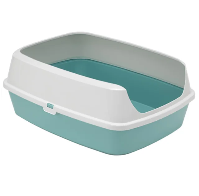 Туалет c бортиком Moderna Maryloo для кошек, открытый, с бортиком, акварель, 50.2×38.4×16.1 см
