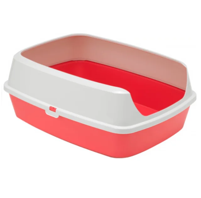 Туалет c бортиком Moderna Maryloo для кошек, открытый, с бортиком, коралловый, 50.2×38.4×16.1 см