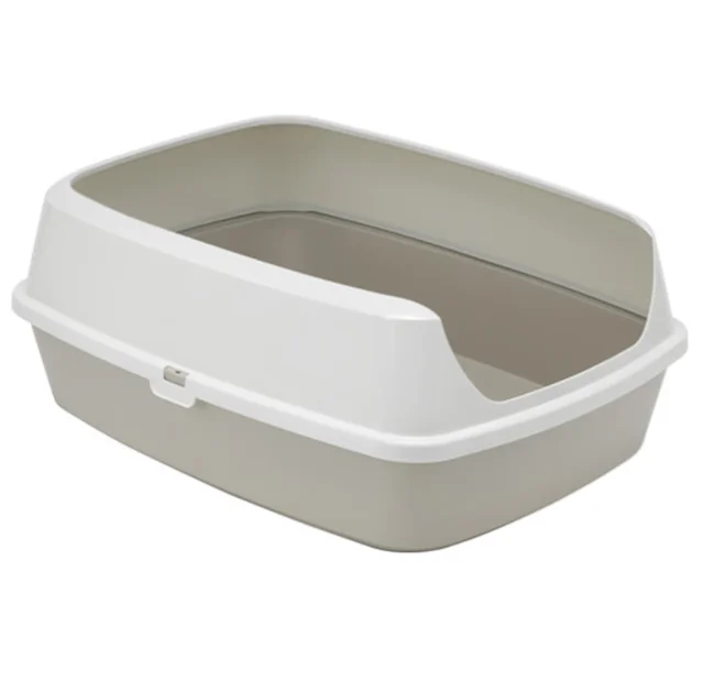 Туалет c бортиком Moderna Maryloo для кошек, открытый, с бортиком, серый, 50.2×38.4×16.1 см