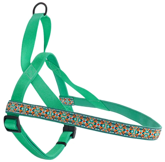 Шлея Coastal Ribbon Weave Harness для собак, темно-бирюзовый с косточками, 55-71×2.5 см