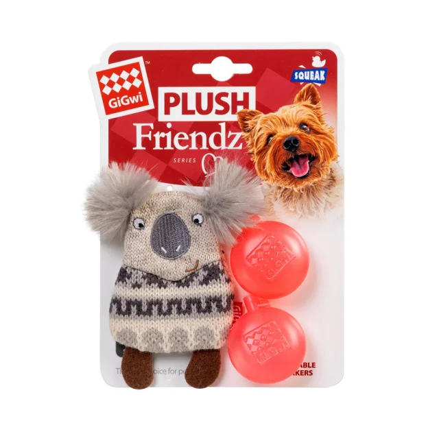 Игрушка Gigwi Plush коала с пищалкой, для собак, текстиль, 10 см