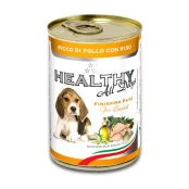 Влажный корм Healthy All Days, паштет с кусочками, курятина с рисом, для щенков, 400 г