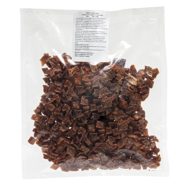 Лакомство Кронтес кубики из филе курицы, для собак, 250 г