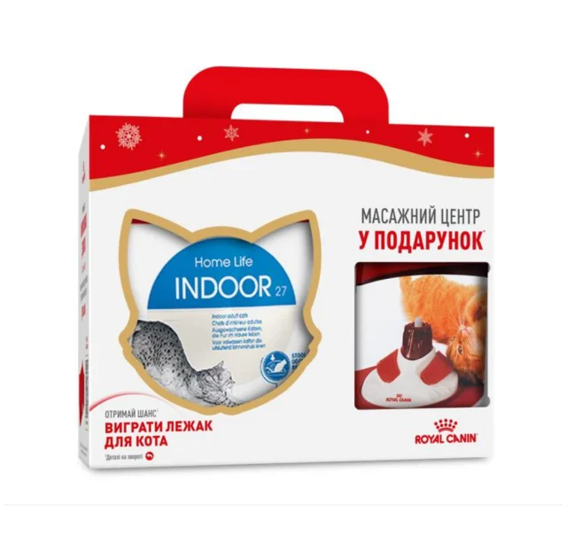 Сухий корм Royal Canin Indoor 27 для котів, що постійно живуть у приміщенні, 4 кг + масажний центр у подарунок