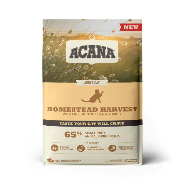 Сухий корм Acana Homestead Harvest Cat зі смаком курки та індички, для котів усіх порід, 4.5 кг
