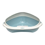 Туалет угловой с бортиком Georplast Shuttle Corner для кошек, 49×40×17.5 см, голубой
