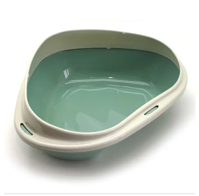 Туалет угловой с бортиком Georplast Shuttle Corner для кошек, 49×40×17.5 см, зеленый