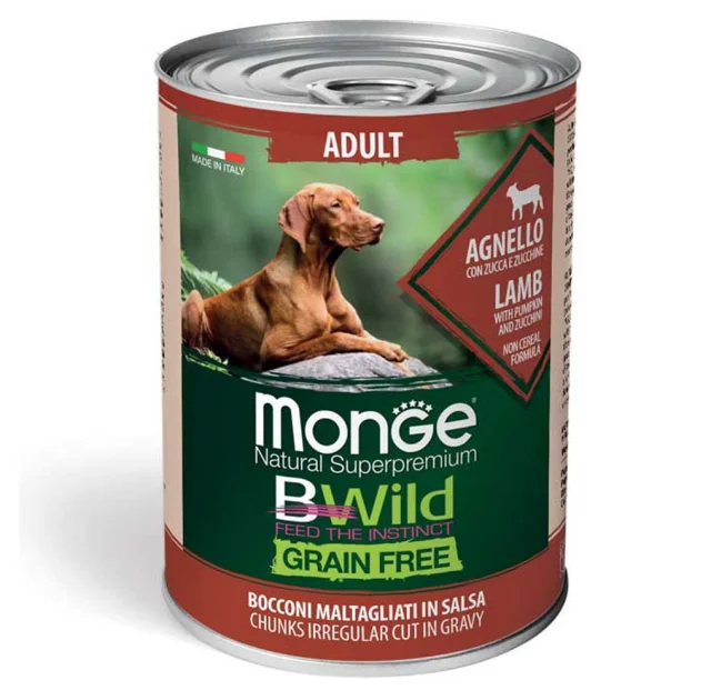 Консерви Monge Dog Wet Be Wild Adult для дорослих собак, ягня, гарбуз та цукіні, 400 г