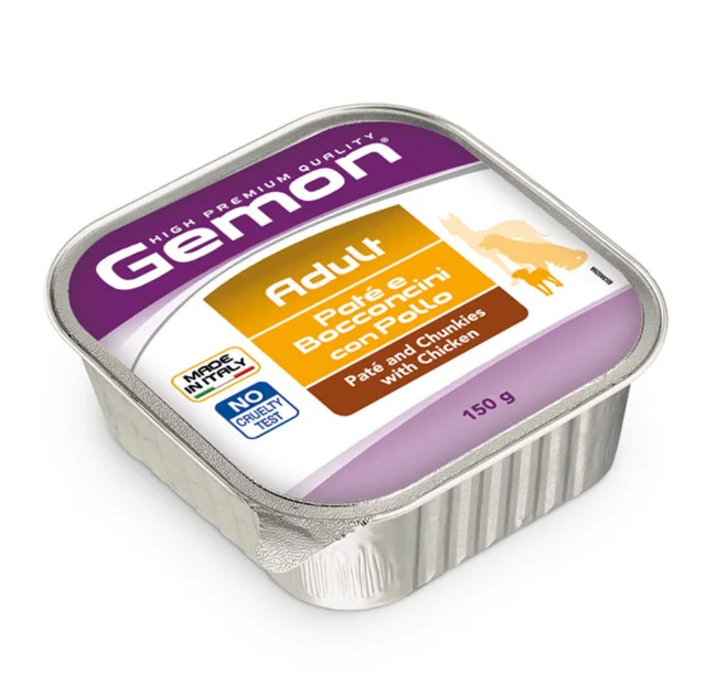 Консервы Gemon Dog Wet Adult для взрослых собак, кусочки в паштете, с курицой, 150 г