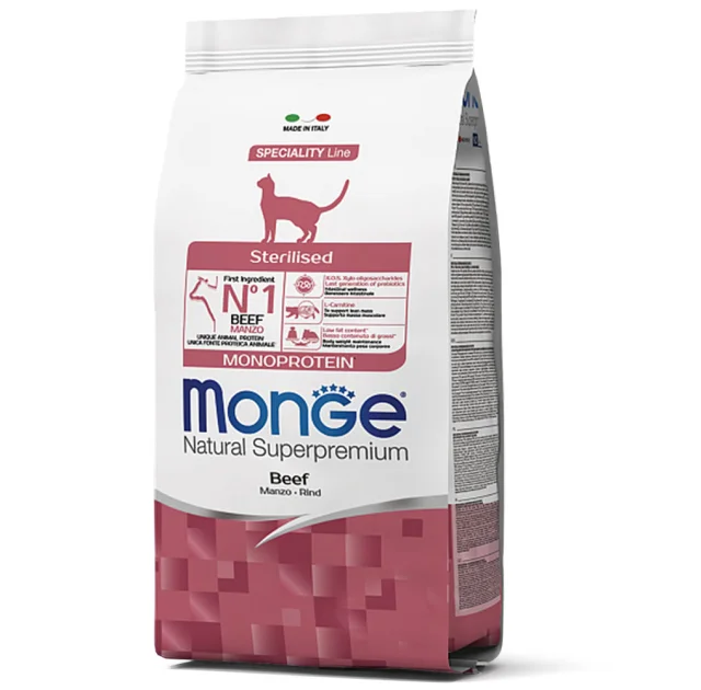 Сухий корм Monge Cat Sterilised для стерилізованих котів, з яловичиною, 1.5 кг