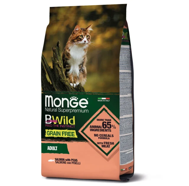 Сухий корм Monge Cat Be Wild Gr.Free для дорослих котів, з лососем, 1.5 кг