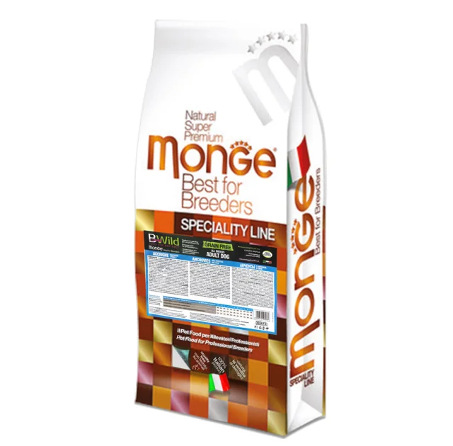 Сухий беззерновий корм Monge Dog Be Wild Gr.Free для собак, з анчоусом, 17.5 кг