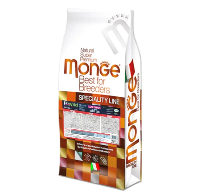 Сухий низькозерновий корм Monge Dog Be Wild Low Grain для собак, з олениною, 17.5 кг