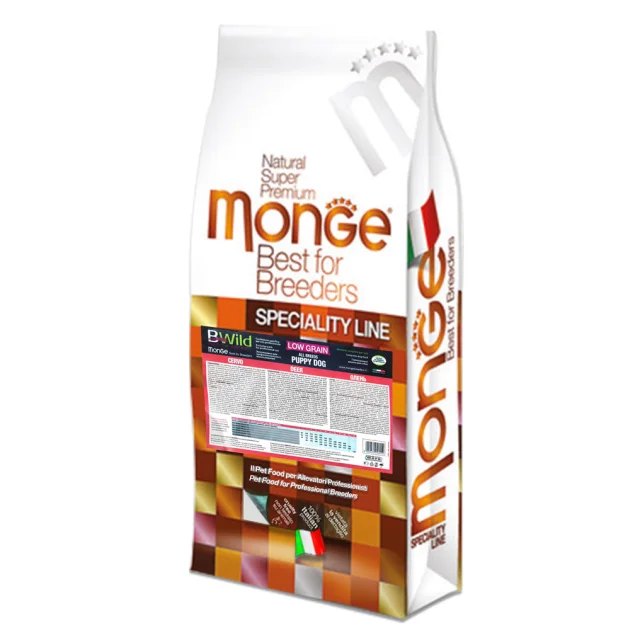 Сухий низькозерновий корм Monge Dog Be Wild Low Grain для цуценят, з олениною, 15 кг