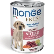 Консервы Monge Dog Fresh Puppy для щенков, паштет, со свежим телятиной и овощами, 400 г