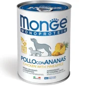 Консервы Monge Dog Fruit Monoprotein для собак, паштет, курица с ананасом, 400 г