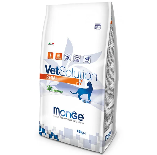 Сухий корм Monge VetSolution Renal feline для підтримки функціонування нирок у котів, 1.5 кг