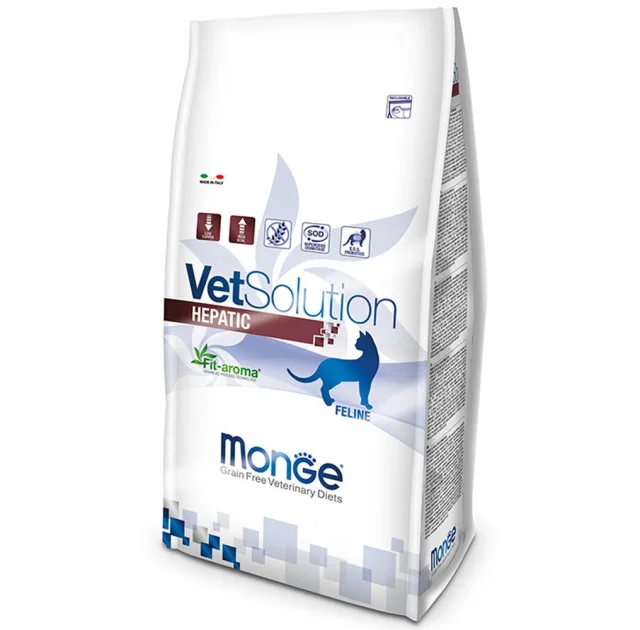 Сухий корм Monge VetSolution Hepatic feline для підтримки функцій печінки у котів, 400 г