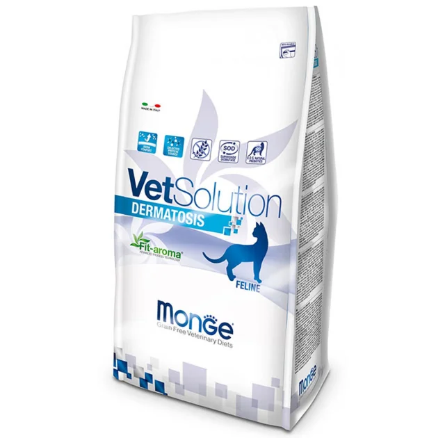 Сухий корм Monge VetSolution Dermatosis feline для котів із захворюванням шкіри, 400 г