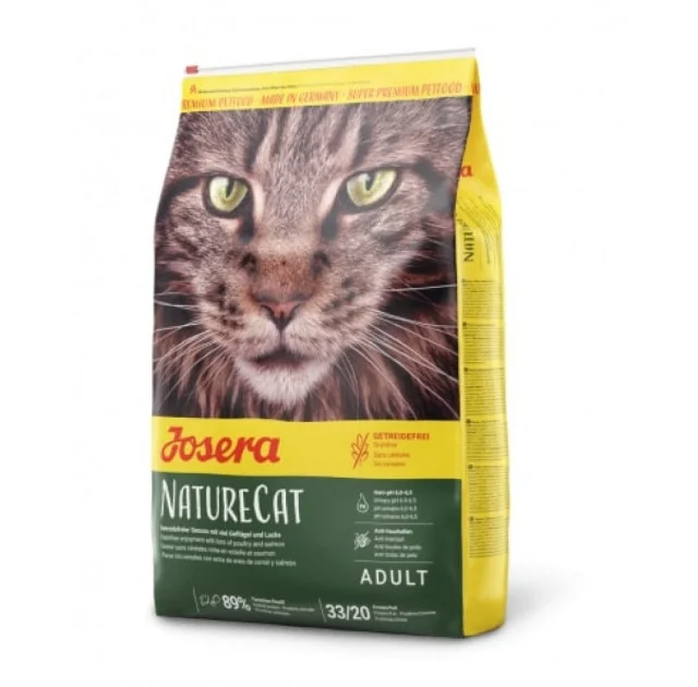 Сухой корм Josera Adult NatureCat для молодых кошек от 6 месяцев, с бататом, рисом и травами, 10 кг, контейнер в подарок