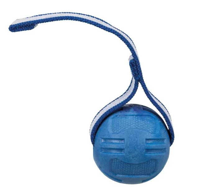 Спортивный сверхпрочный мяч на ремне Trixie для собак, резина и нейлон, 6 см, 20 см