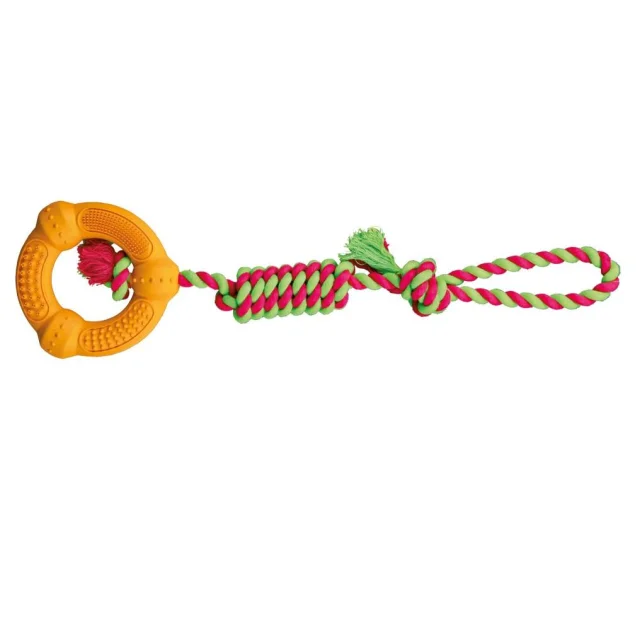 Кільце на канаті Trixie - Denta Fun для собак, 12 см, 41 см, гума