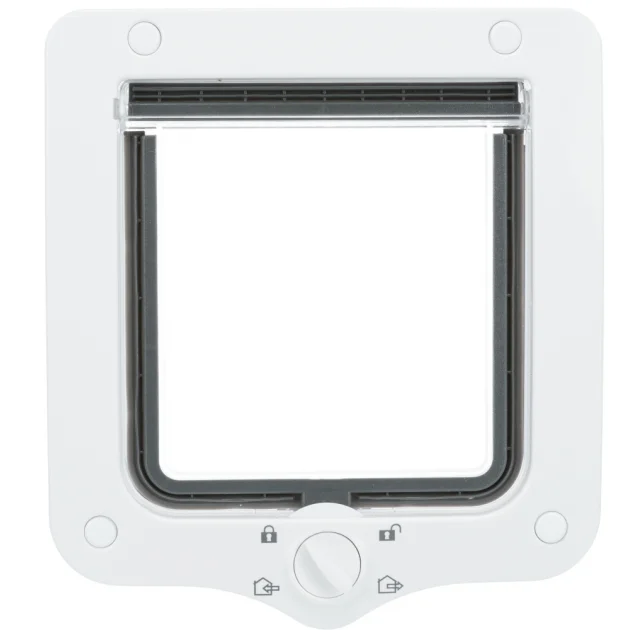Дверцята Trixie 4-Way Flap Door with Tunnel для котів, з додатковими елементами, білі, 20×22 см
