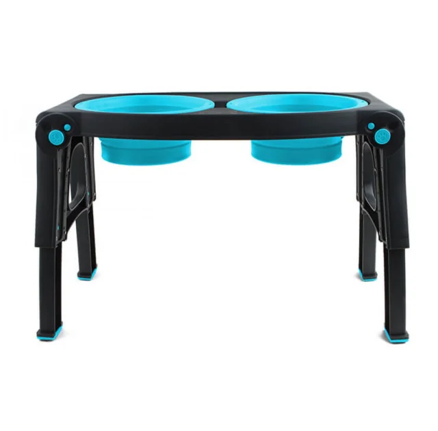 Миска Dexas Adjustable Height Pet Feeder подвійна, з регульованими ніжками, блакитна, 960 мл