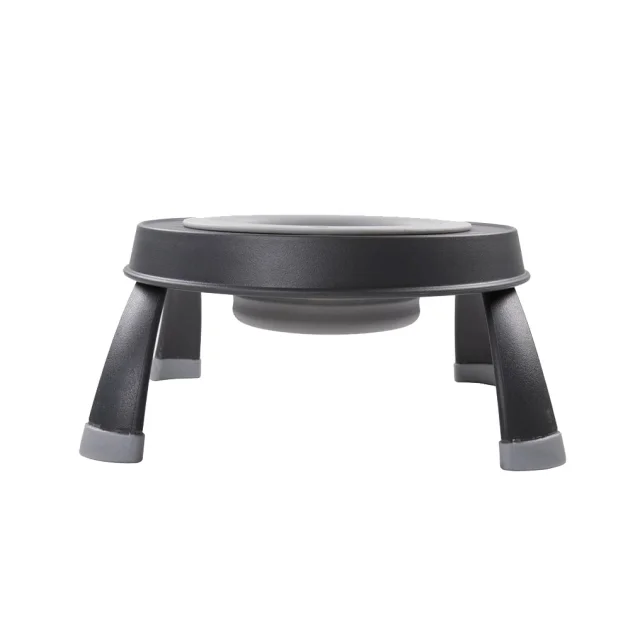 Миска Dexas Single Elevated Feeder одинарна, на складній підставці, мала, світло-сіра, 360 мл
