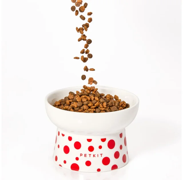 Миска Petkit Polka Dot Bowl керамическая, для собак малых пород и кошек, белая, 120 мл