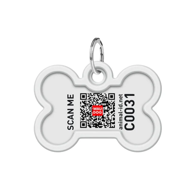 Адресник WAUDOG Smart ID c QR паспортом для собак и котов, металл, рисунок "Бэтмен зеленый", кость, 40×28 мм