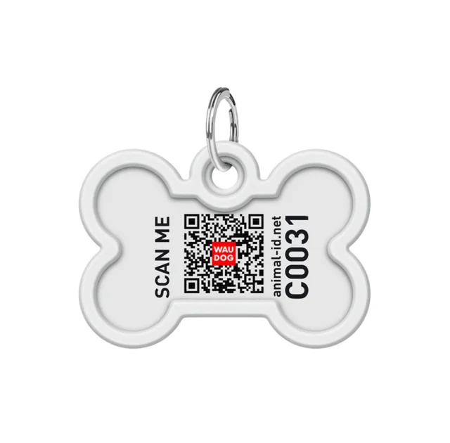 Адресник WAUDOG Smart ID c QR паспортом для собак и котов, металл, рисунок "Чудо-женщина 3", кость, 40×28 мм