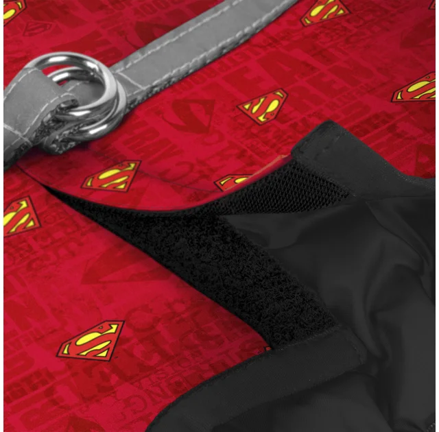 Шлея Waudog Clothes с QR паспортом для собак, рисунок Супермен красный, размер XS1, 18-20 см/24-27 см