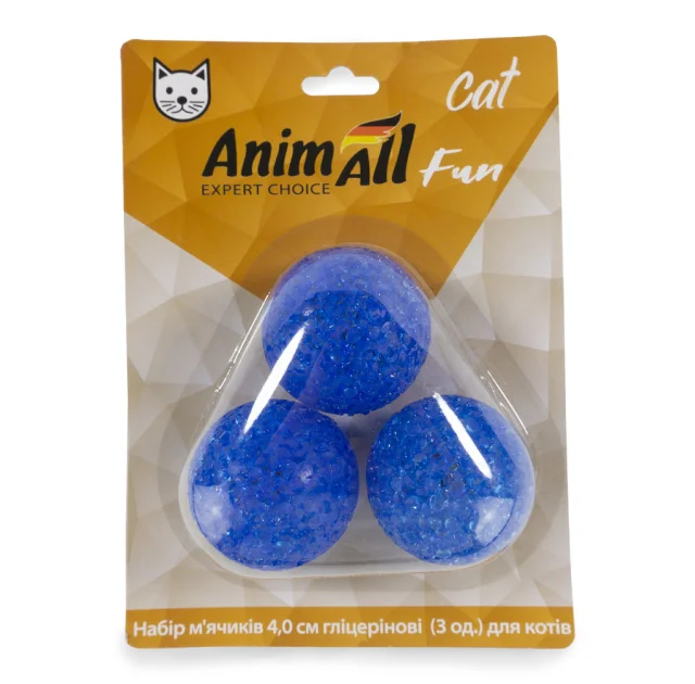 Набор глицериновых мячиков AnimAll Fun Cat для кошек, 3 шт