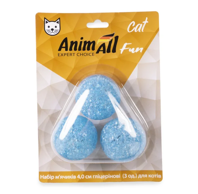 Набор глицериновых мячиков AnimAll Fun Cat для кошек, 3 шт