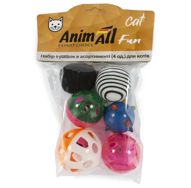 Набор игрушек AnimAll Fun Cat в ассортименте, для кошек, 6 шт