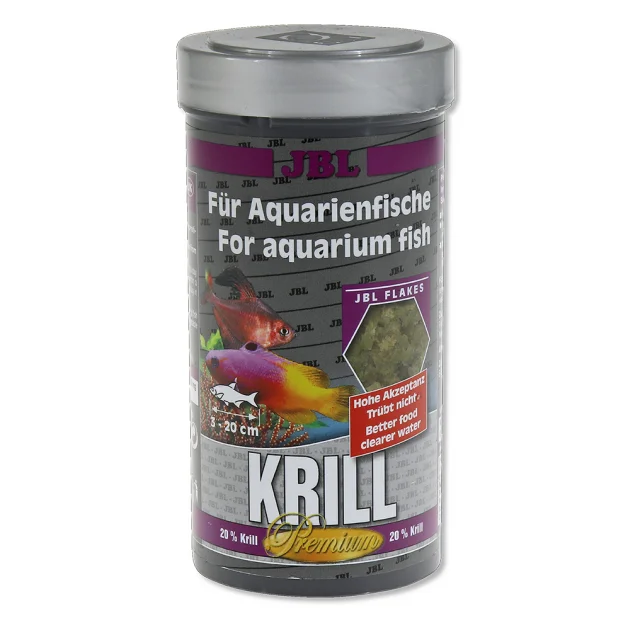 Корм премиум-класса в форме хлопьев JBL Krill для аквариумных рыб, 250 мл