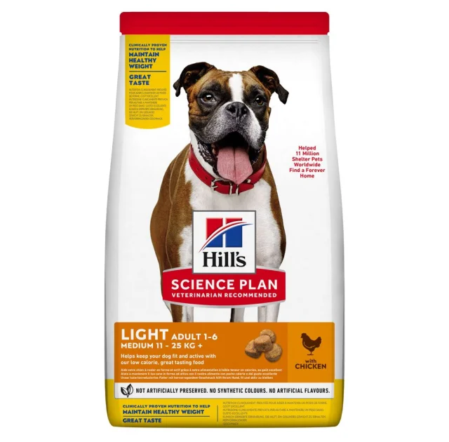 Сухий корм Hill's Science  Plan Adult Light Medium для собак з куркою, 14 кг