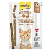 Ласощі GimCat Sticks палички з індичкою і кроликом, для кішок, 4 шт