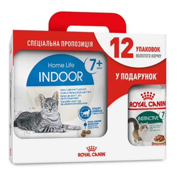 Сухий корм Royal Canin Indoor 27 для кішок постійно живуть у приміщенні, 3.5 кг + 12 паучів у подарунок