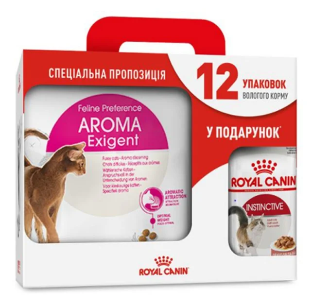 Сухий корм Royal Canin Aroma Exigent для котів вибагливих до аромату, 4 кг + 12 паучів у подарунок
