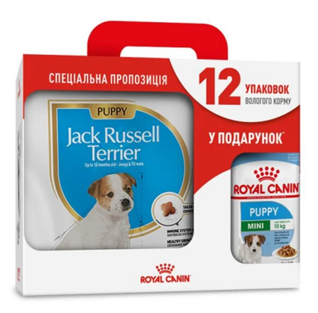 Сухий корм Royal Canin Jack Russell Terrier для цуценят джек рассел тер'єра 3 кг + 12 паучів у подарунок