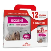 Сухой корм Royal Canin Mini Exigent для привередливых собак мелких пород, 3 кг + 12 паучей в подарок