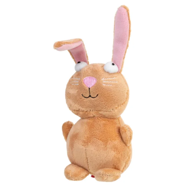 Мягкая игрушка GiGwi Plush, для собак, плюшевый кролик, с пищалкой, 16 см
