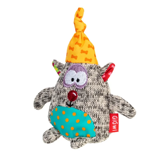 М'яка іграшка GiGwi Plush, для собак, плюшевий ведмідь, з пищалкою, 10 см