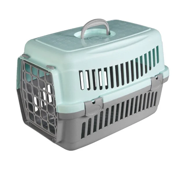 Переноска AnimAll CNR-102 для кошек и собак, серо-мятная, 48.5×32.5×32.5 см