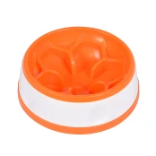 Миска-квітка AnimAll для повільного годування, кругла, 300 мл, помаранчево-біла