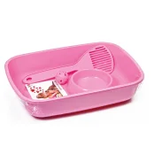 Комплект Georplast Welcome Starter Kit For Kitten для котят, 37×27×8.5 см, розовый