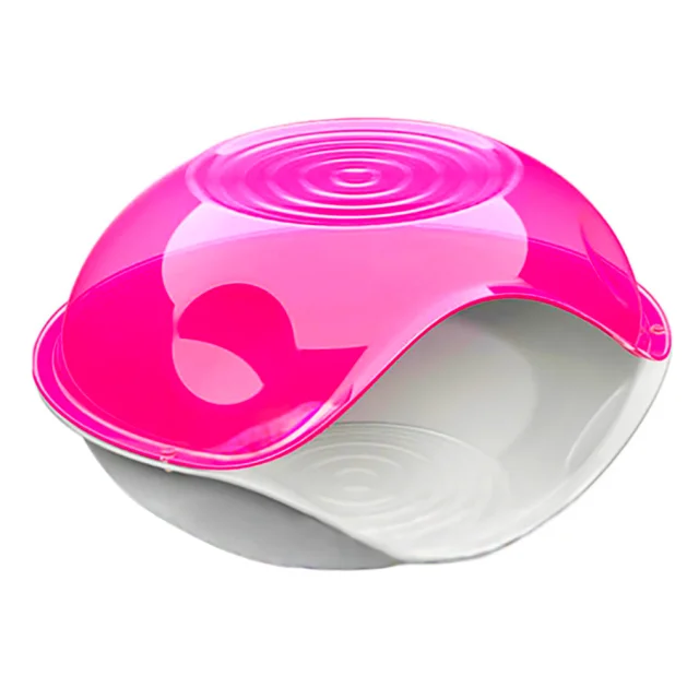 Будиночок-печера Georplast Transparent для котів і собак, 57×48×32 см, рожевий